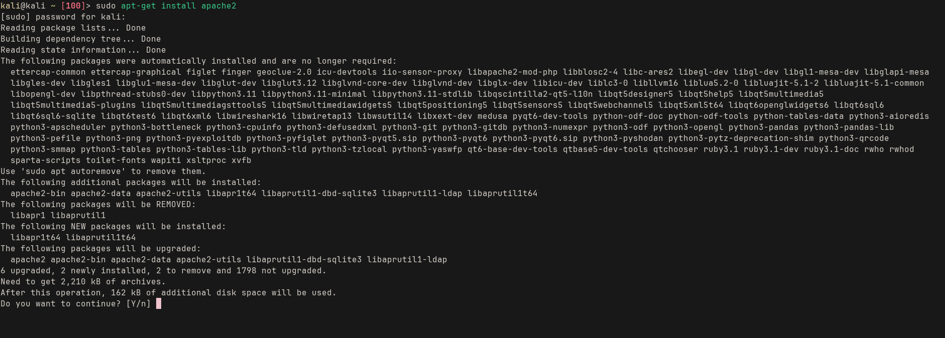 Apache install screenshot